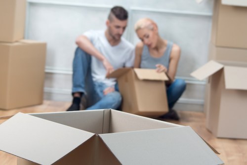 Commercial furniture and equipment ready for office removals in Harrow
