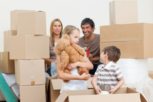 Carefully packed household items ready for transport in Harrow